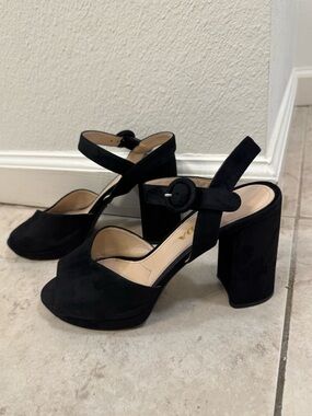 Prada | Authentic Black Suede Block Heel